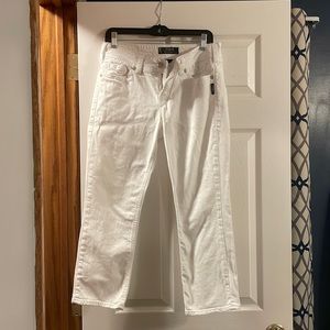 White ankle jeans high rise